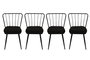 Hanah Home Yıldız 943 V4 Juego de Sillas de 4 Piezas Negro